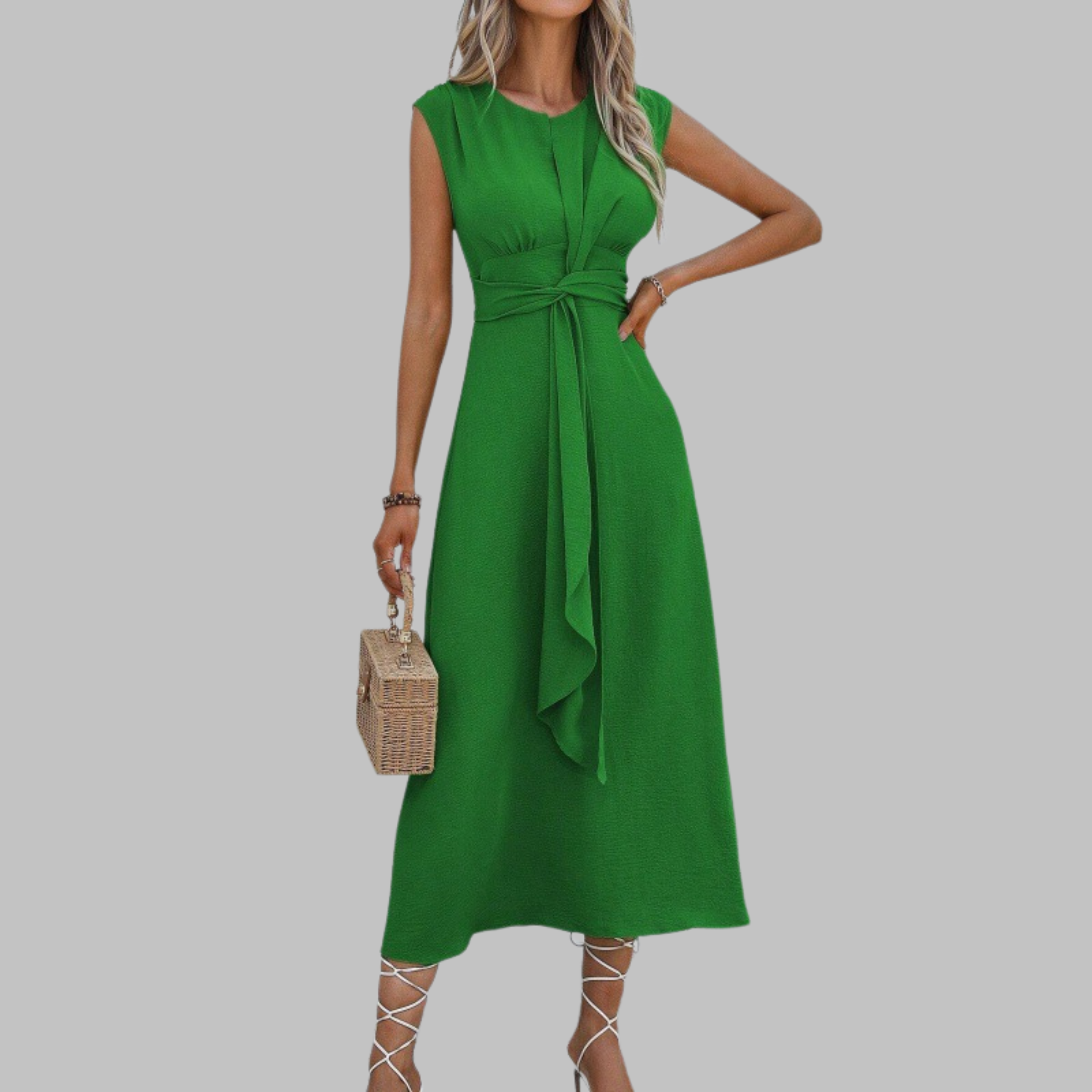 Ravelle │ Elegant Sleeveless Round Neck Maxi Dress