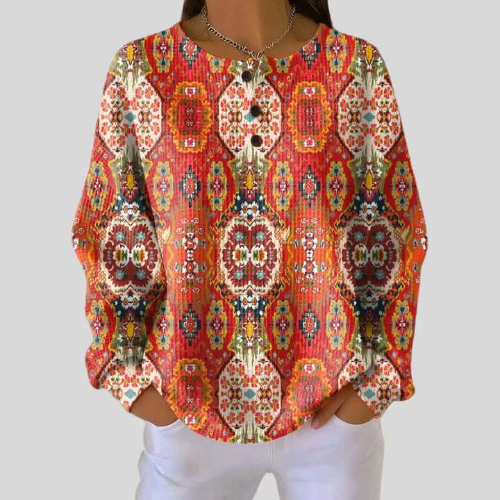 Selma | Sweater with Ethnic Floral Pattern
