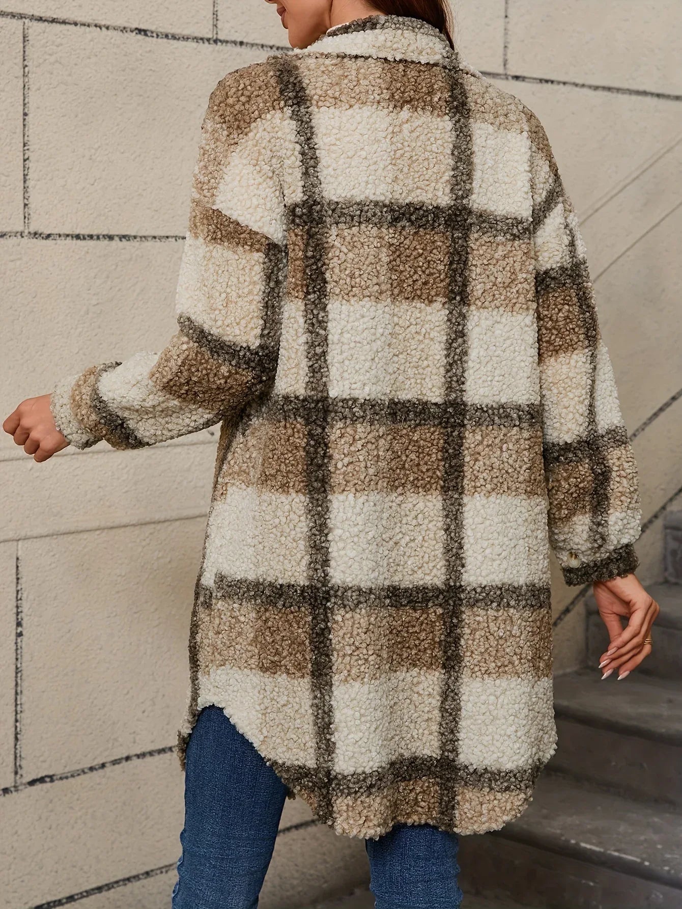 Mila – Soft Plaid Lapel Coat
