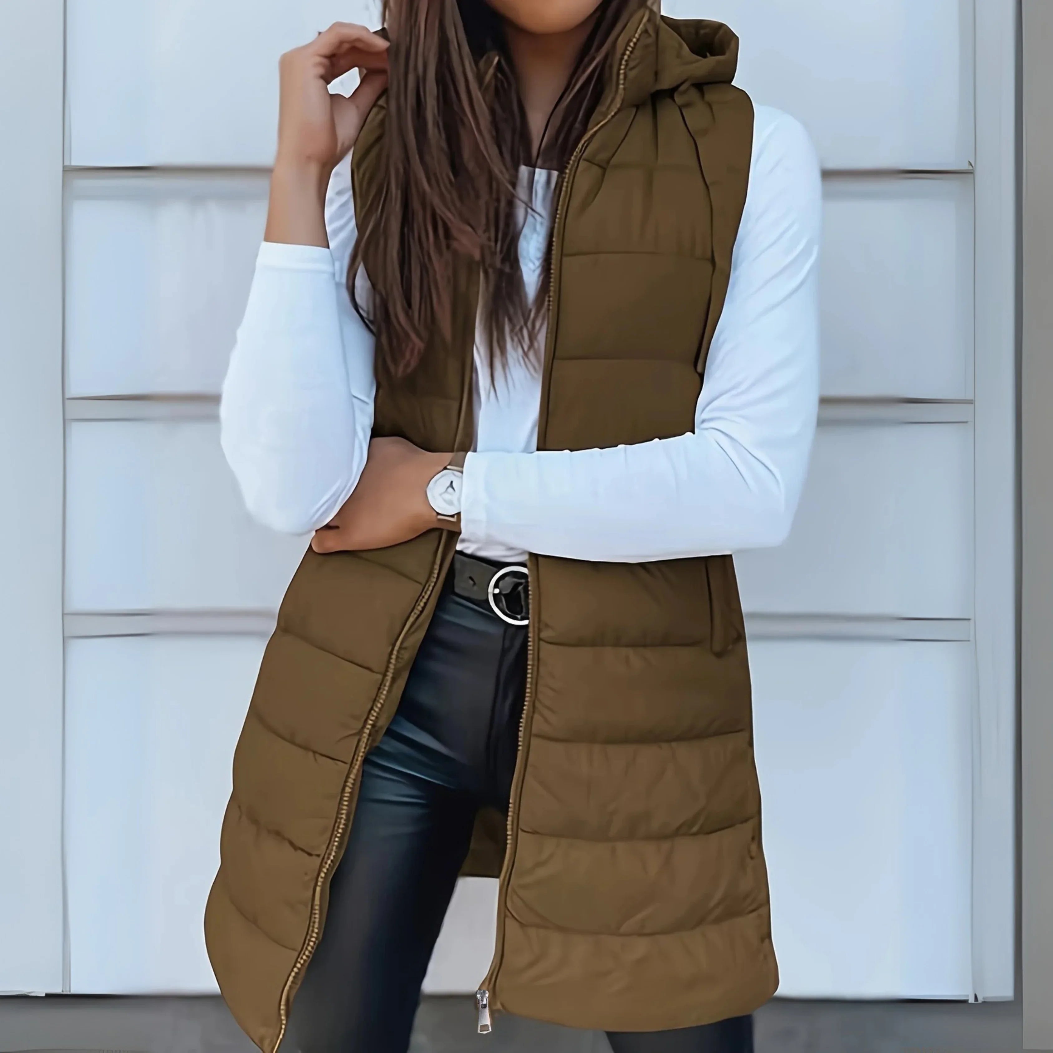 RAIN™ - Casual Sleeveless Hood Long Puffer Vest