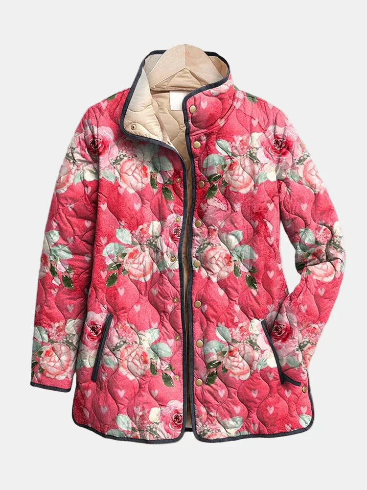 KAIA | Vintage Charming Floral Quilted Jacket