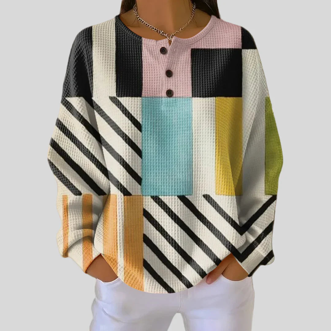 Karin | Sweater with Colorful Check Pattern