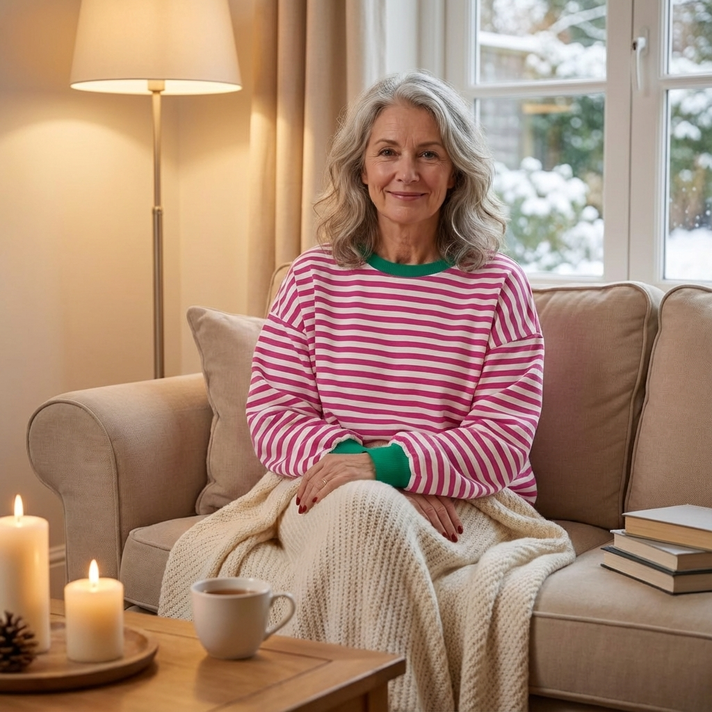 LUKA™ - Casual Long Sleeve Round Neck Striped Sweatshirt