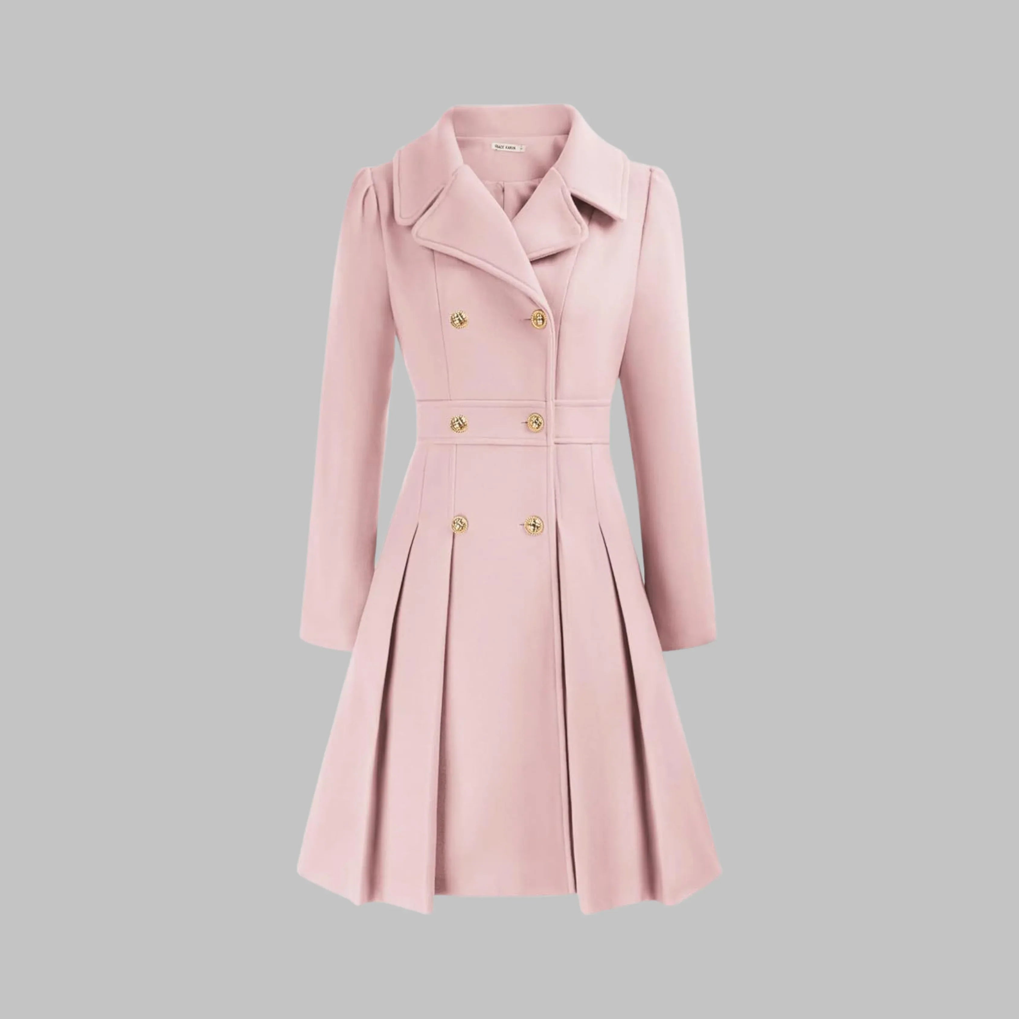 DAMI™ - Classy Double Button Long Sleeve Coat