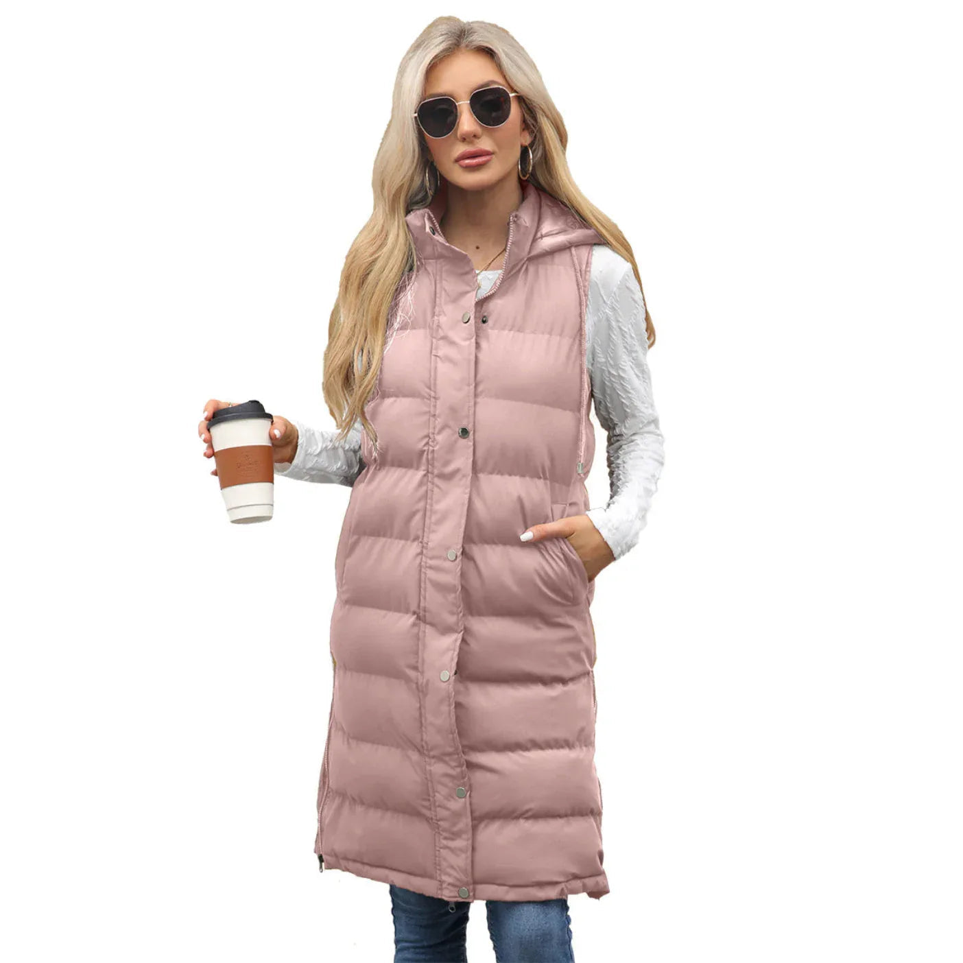 KUTSARA™ - Casual Sleeveless Hooded Long Vest
