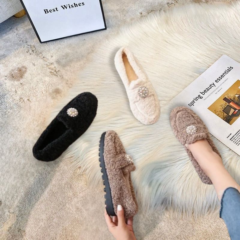 ALBA | Cozy Pearl Slip-On Loafers