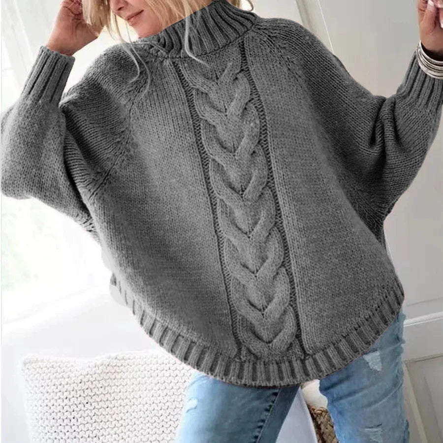 Annora London | Cashmere Cable Knit Poncho Sweater
