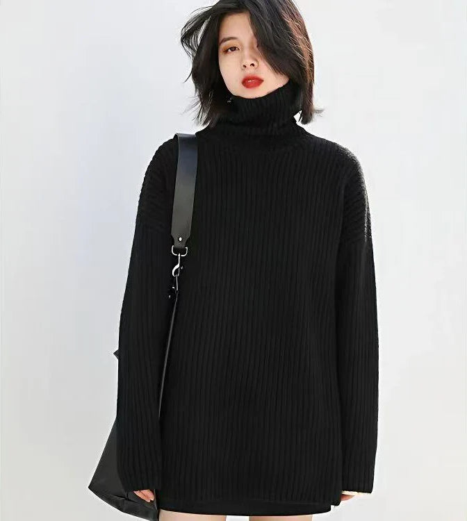 Rowena London | Cashmere Oversized Ribbed Turtleneck