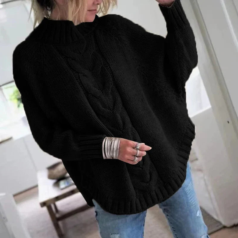 Annora London | Cashmere Cable Knit Poncho Sweater