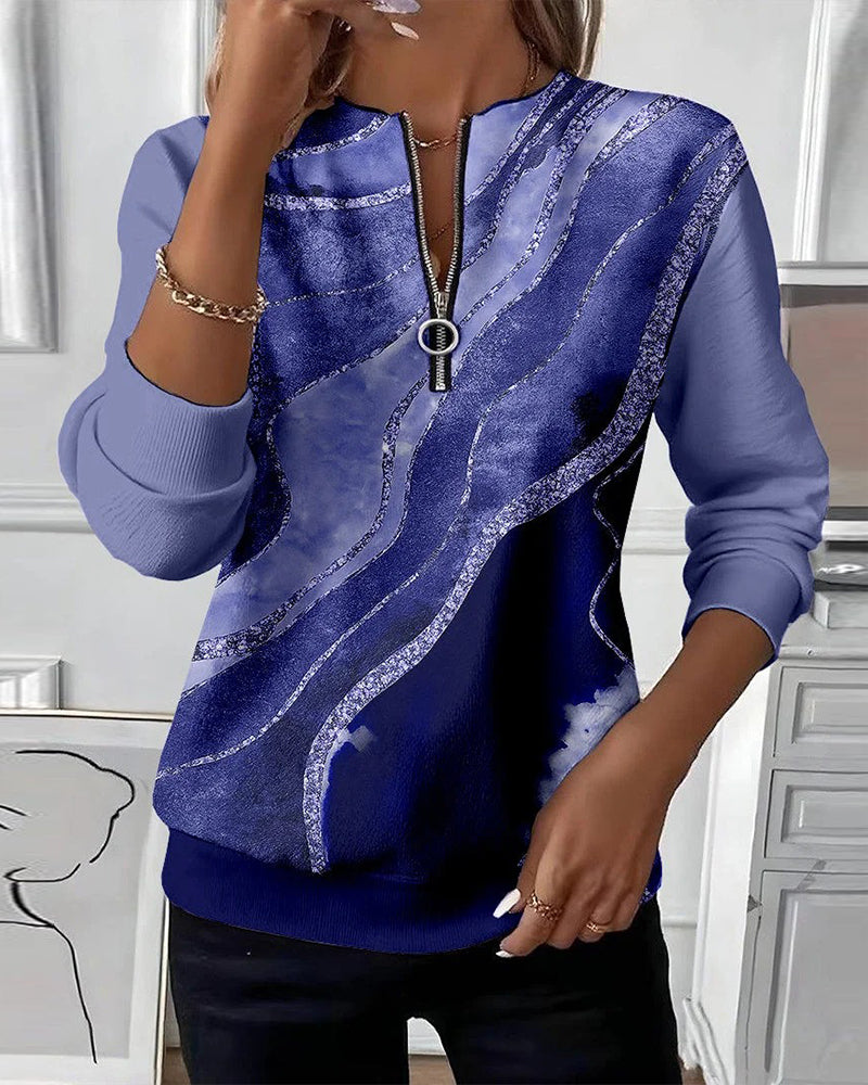 Josephine | Half-Zip Sweatshirt With Vintage Print