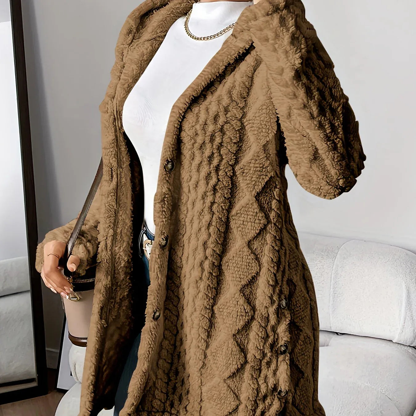 Aria – Cozy Argyle Knit Coat