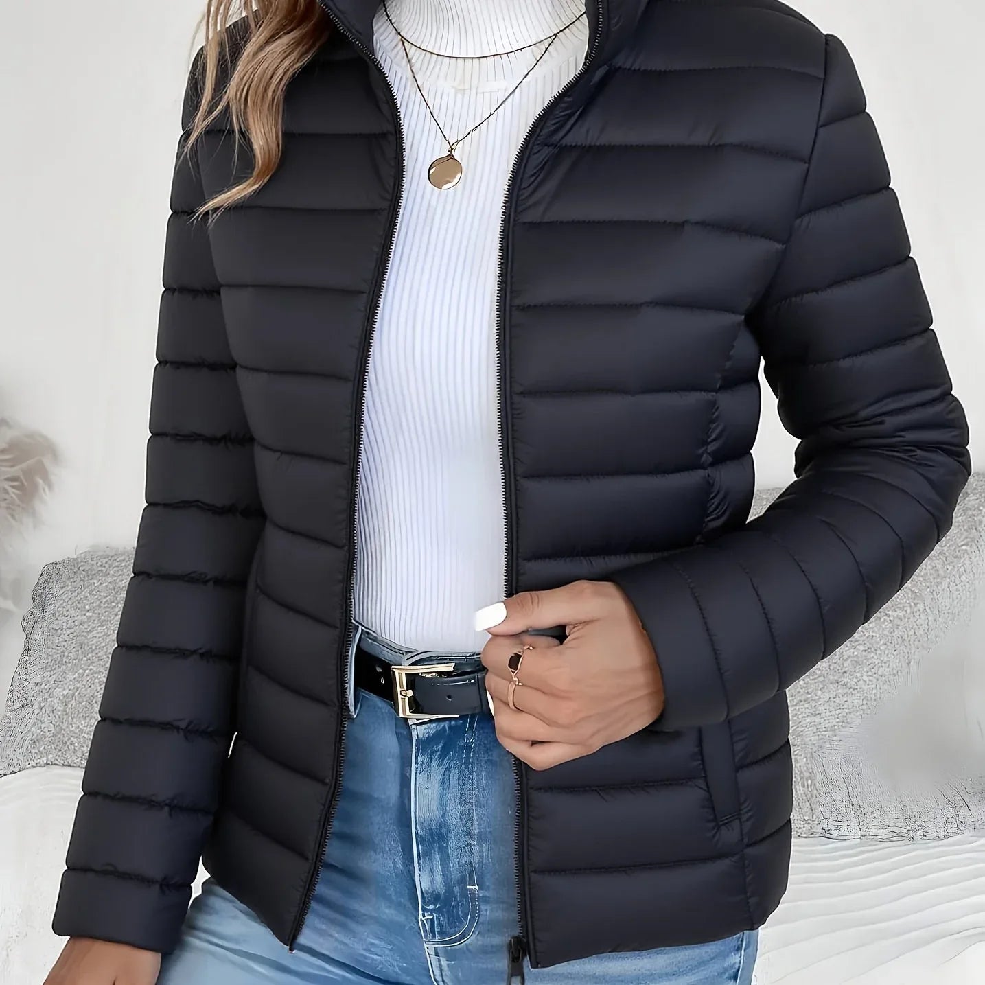 Nalia – Quilted High-Neck Jacket