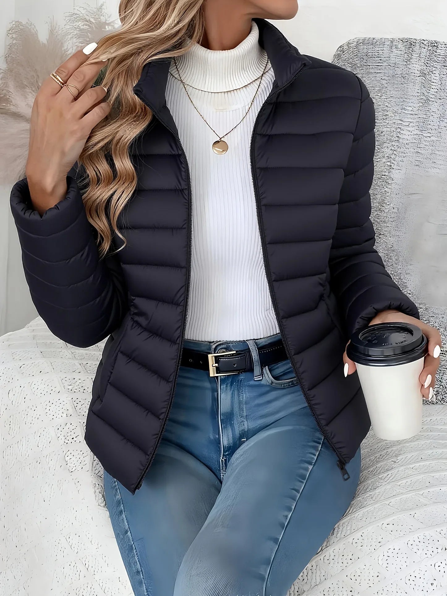 Nalia – Quilted High-Neck Jacket