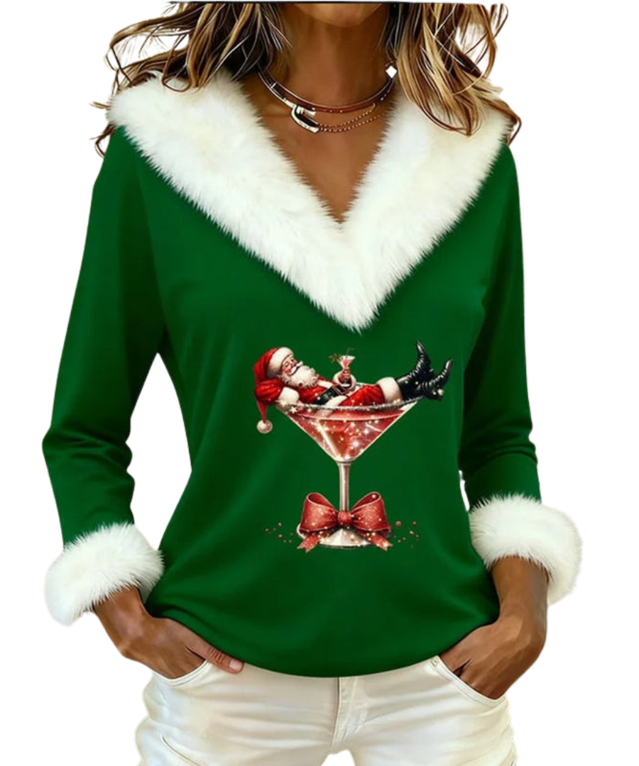 Fiorenza | Velvet Christmas Top
