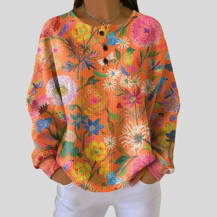 Freja | Sweater with Colorful Floral Print