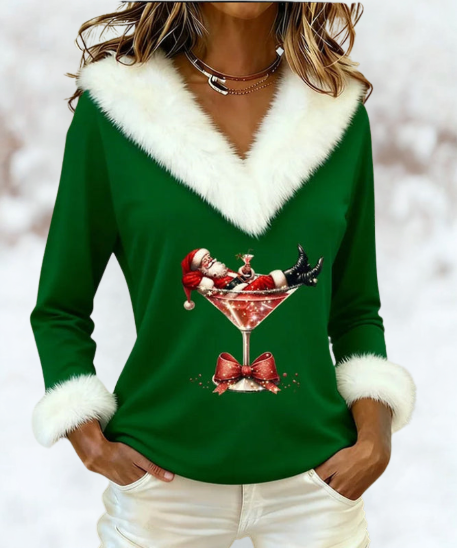 Fiorenza | Velvet Christmas Top