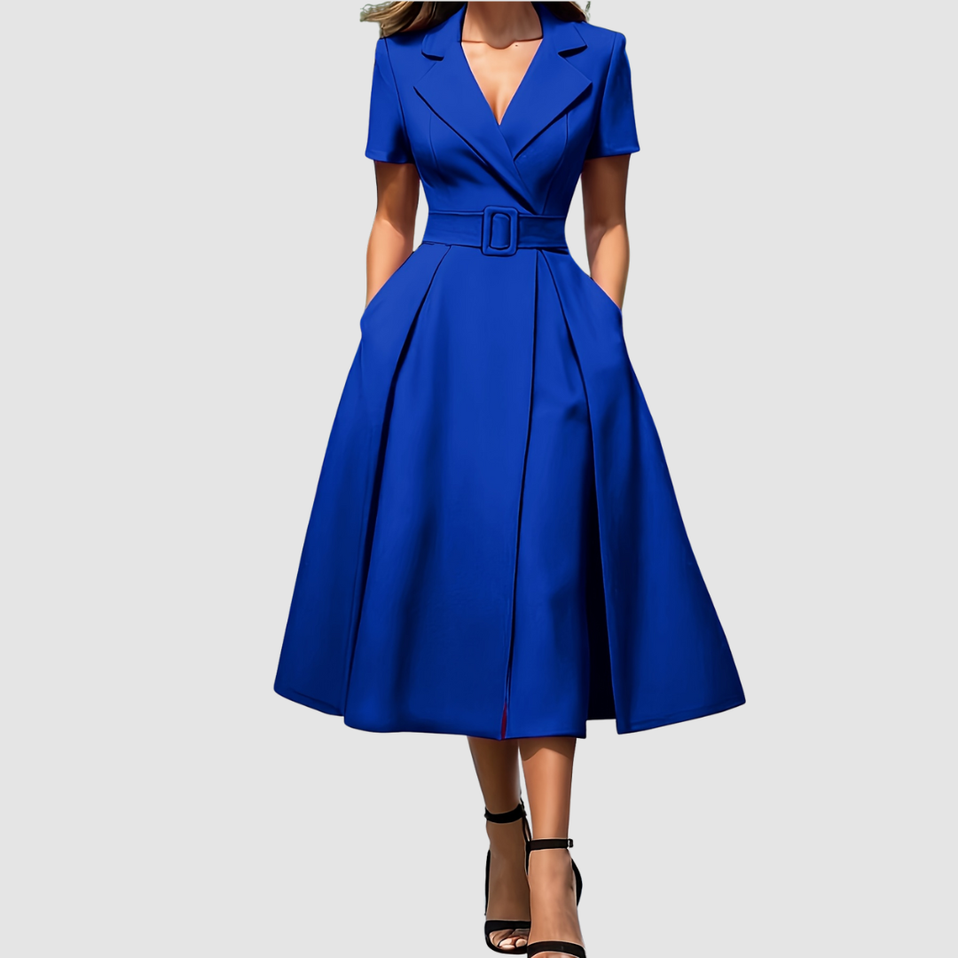 Celina Bloom | Elegant Black A-Line Dress