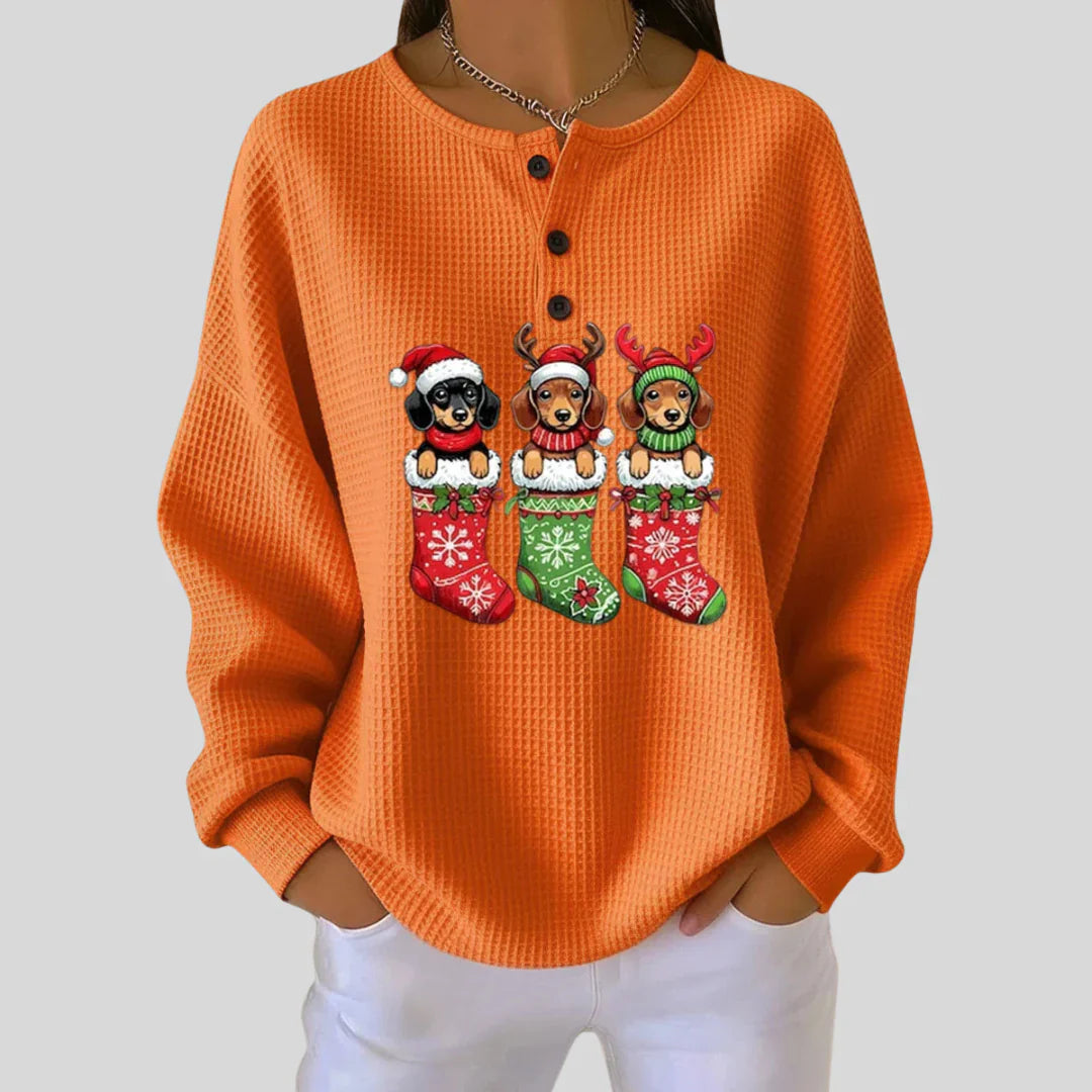 Grethe | Vintage Christmas Sweater with Dog Motif