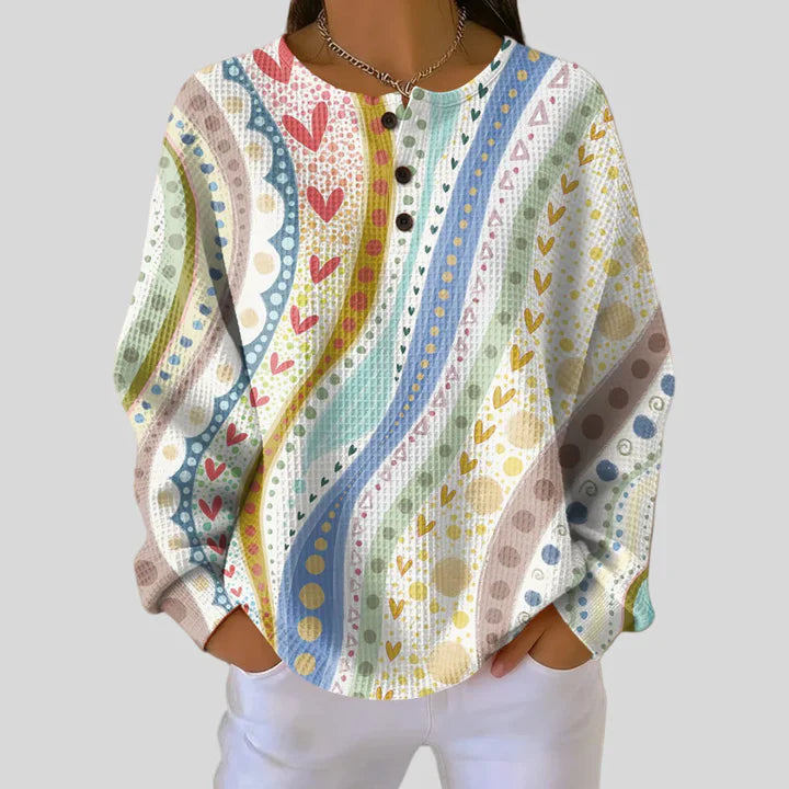 Luna | Sweater with Colorful Stripe Patterns