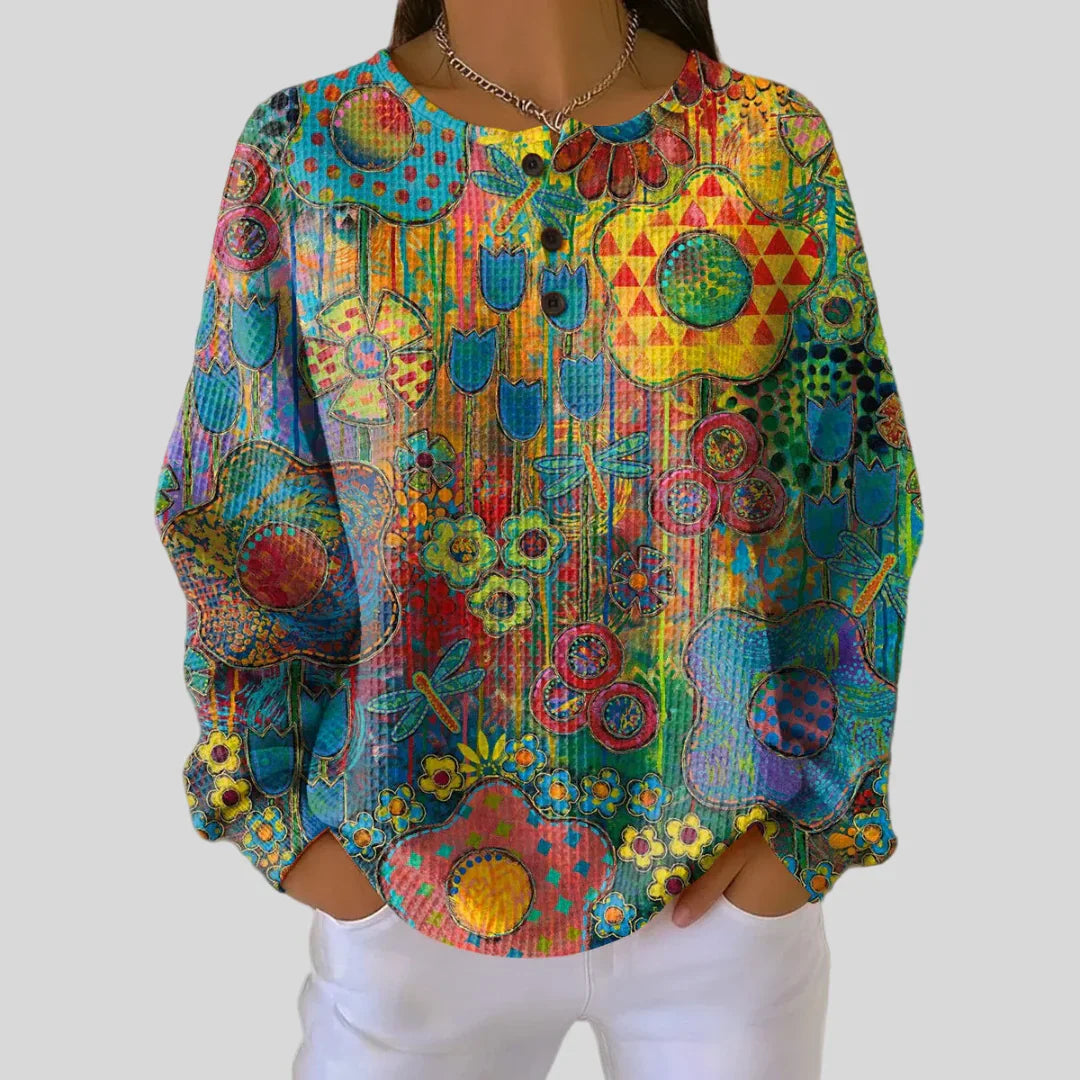 Alina | Colorful Sweater with Floral Print