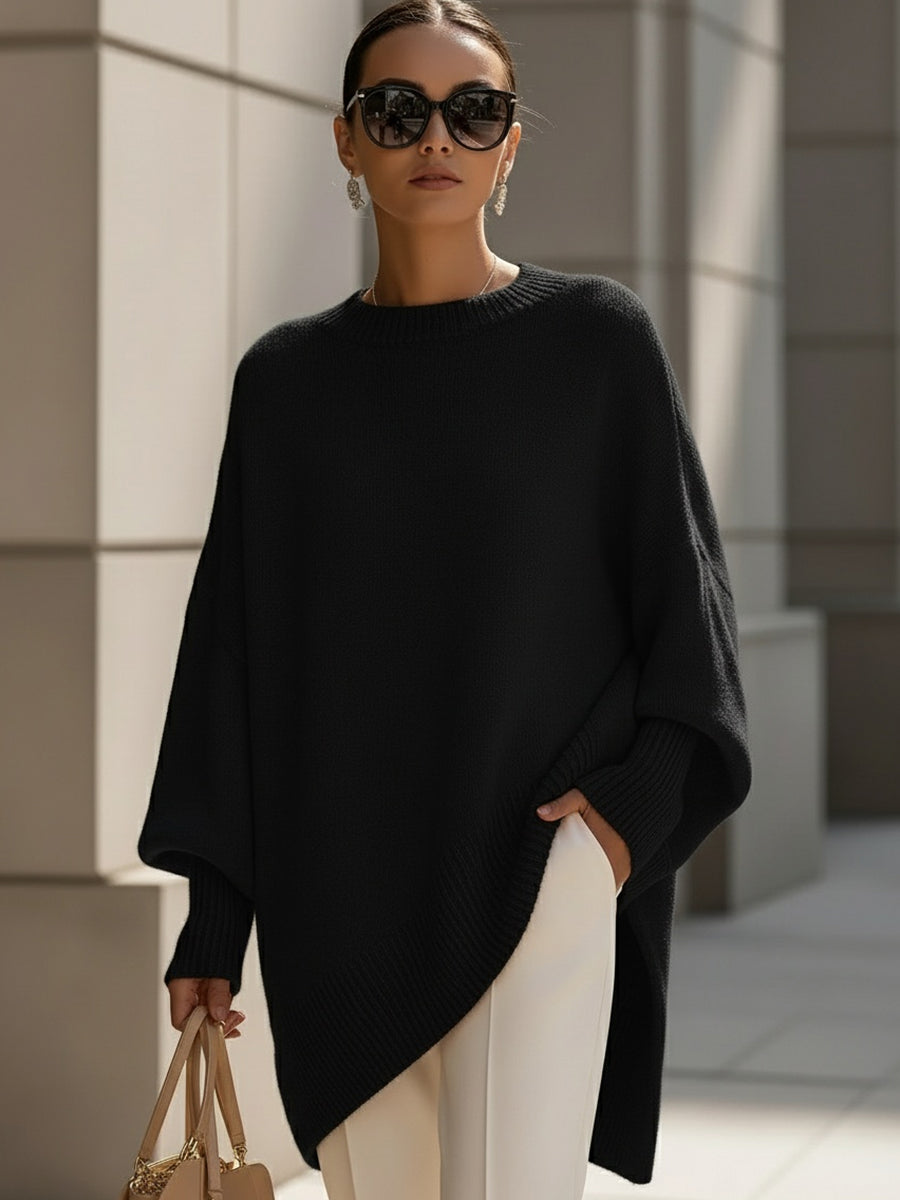 Niva Oversized Knit Poncho Sweater