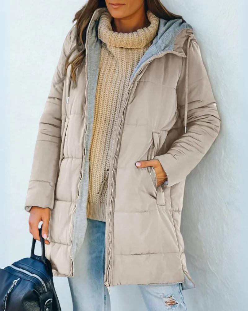 MEREVA - Casual Hooded Puffer Down Jacket