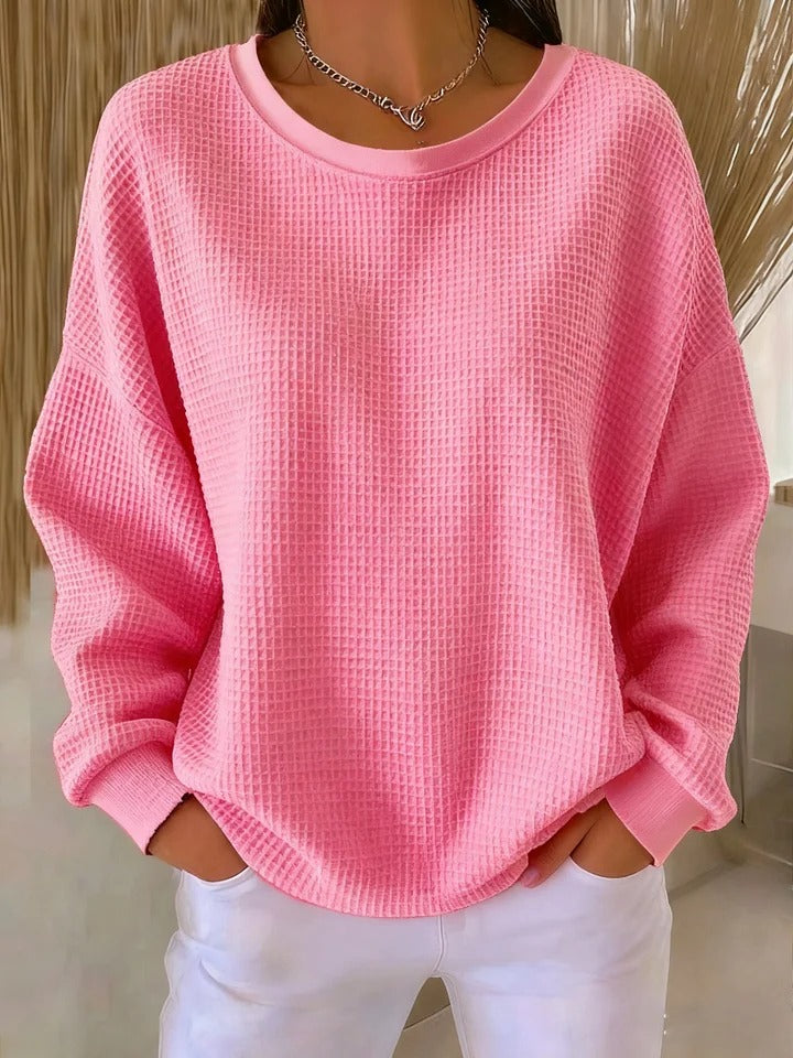 Elora | Textured Pink Sweater