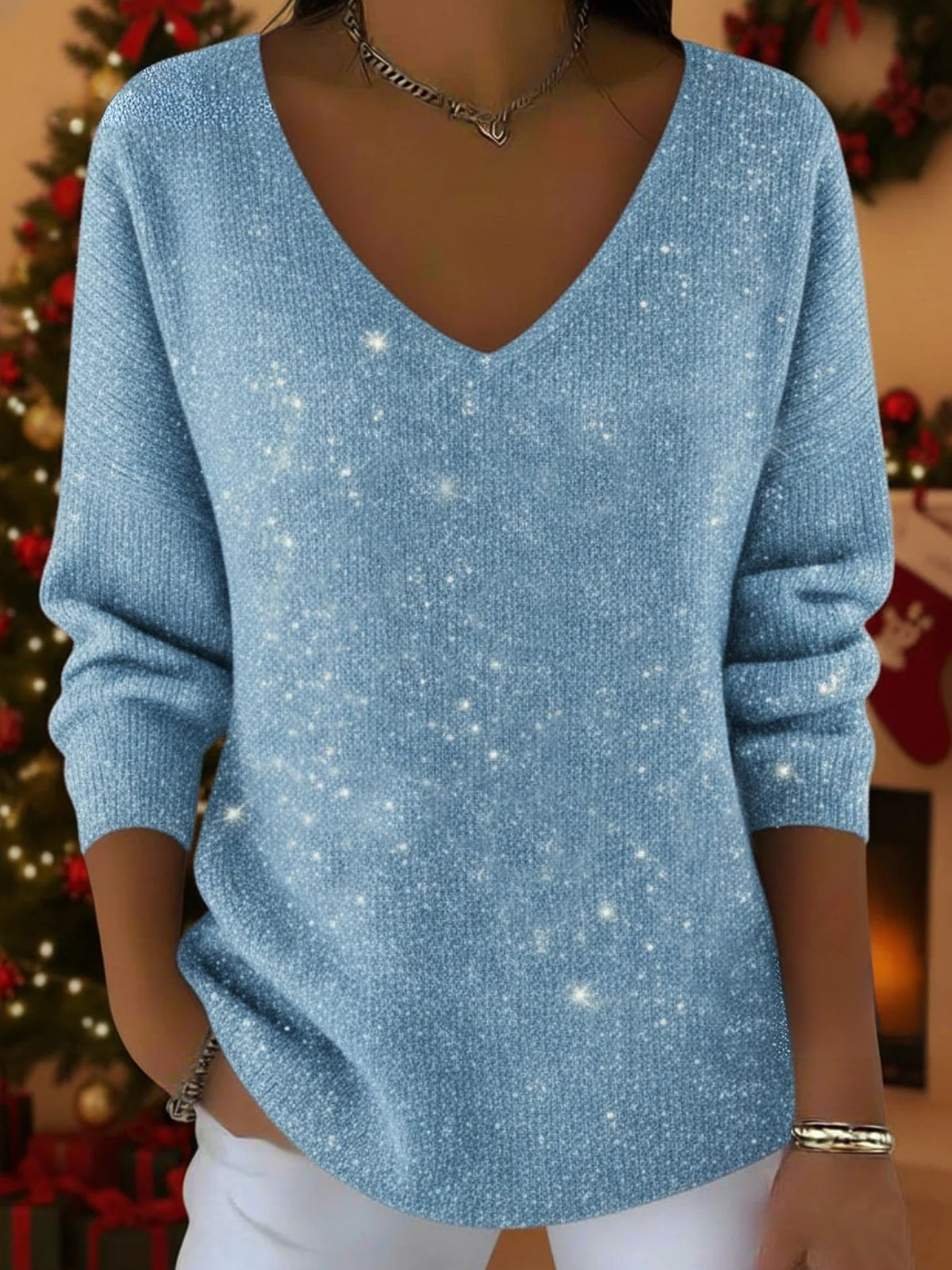 Adele | Festive Jumper with V-Neck