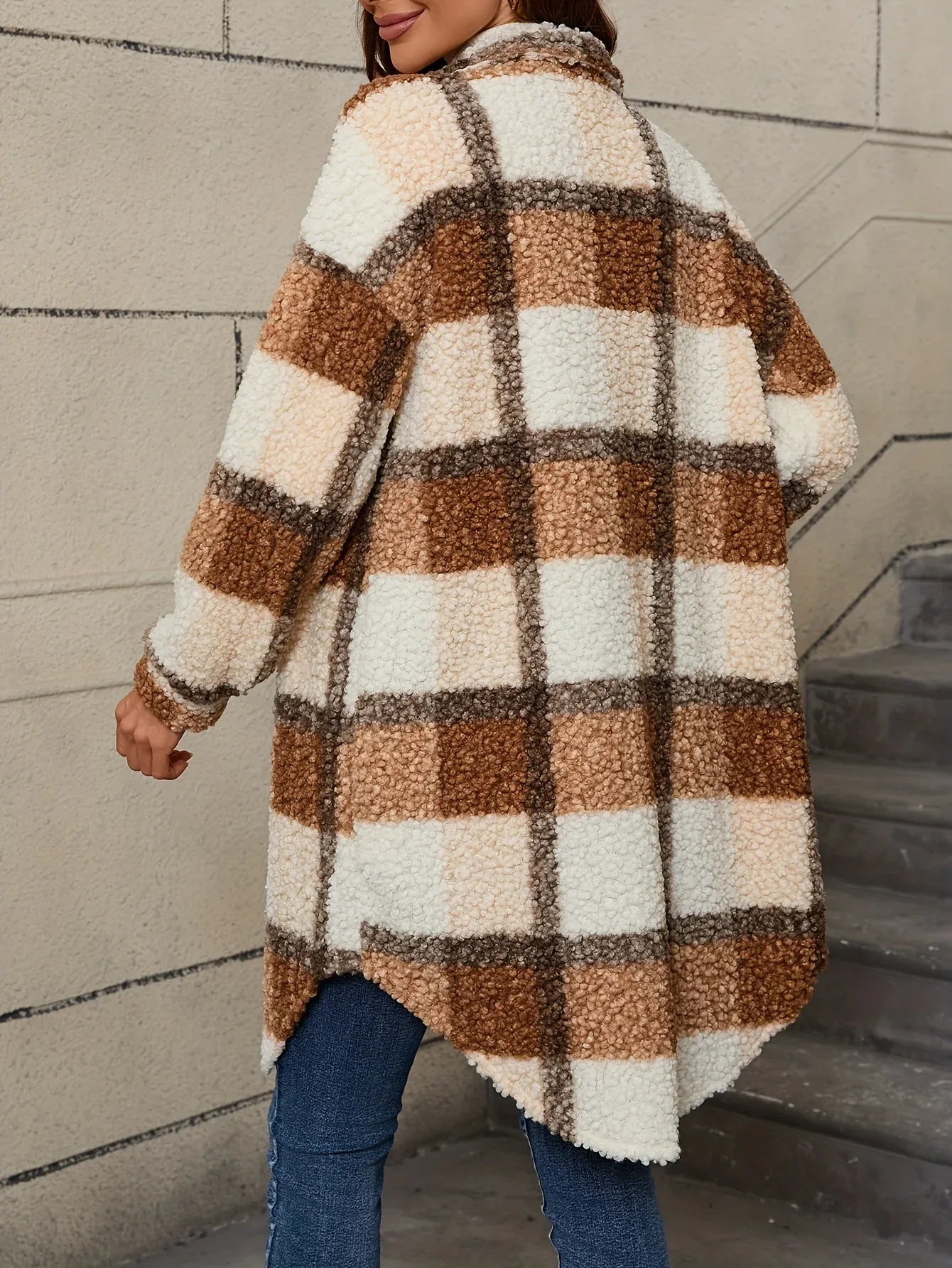 Mila – Soft Plaid Lapel Coat
