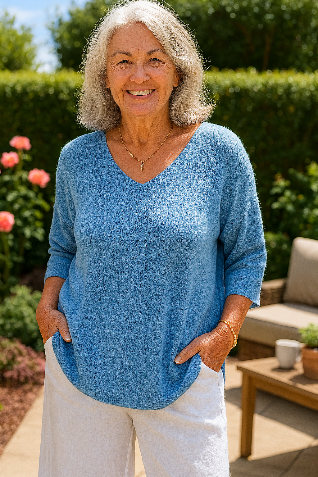 Anwen | Soft Drape V-Neck Knit - Effortlessly elegant