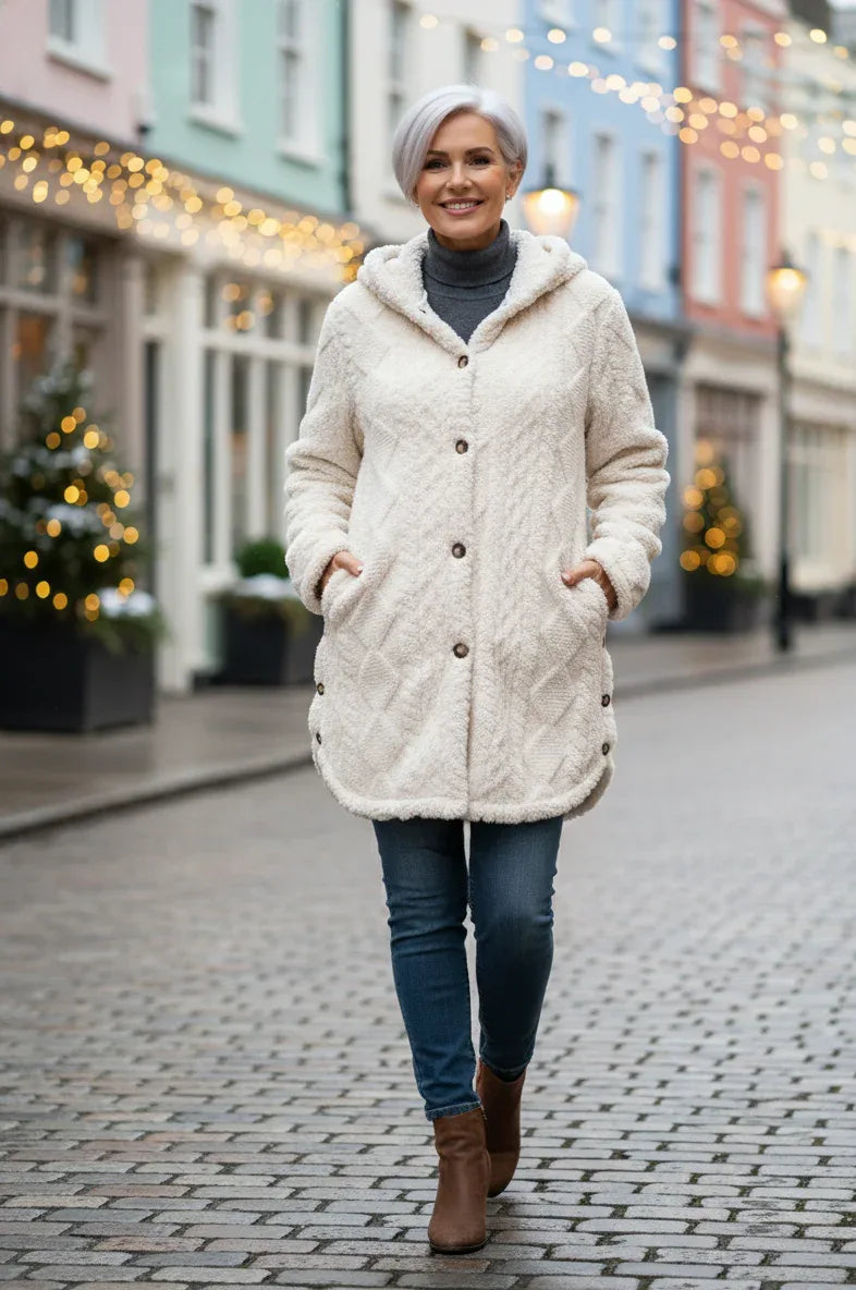 Aria – Cozy Argyle Knit Coat