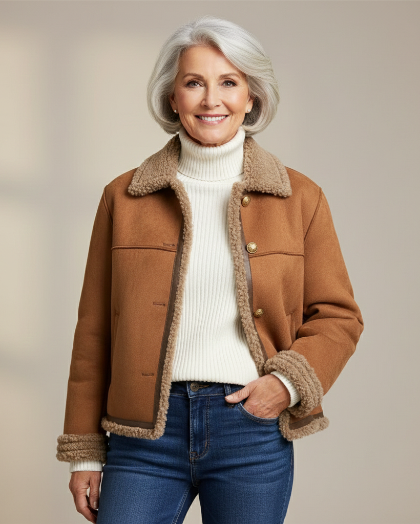 Fenisse™ – Suede-Look Jacket with Soft Teddy Lining