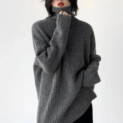 Rowena London | Cashmere Oversized Ribbed Turtleneck