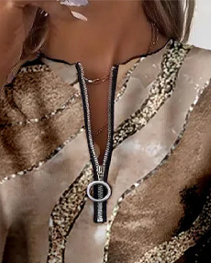 Josephine | Half-Zip Sweatshirt With Vintage Print