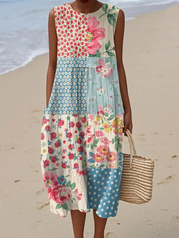 Anna™ Patchwork Midi Dress