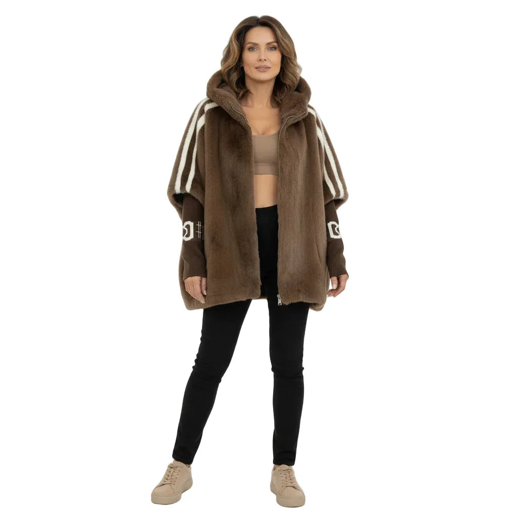 BRIELLE™ | Statement Faux Fur Hooded Jacket