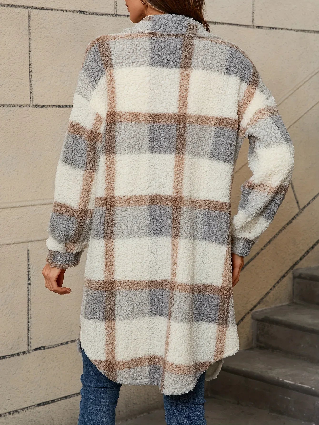 Mila – Soft Plaid Lapel Coat