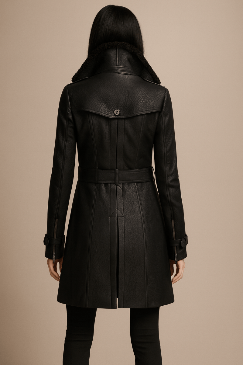 ALLESIA | Sophisticated Leather Coat