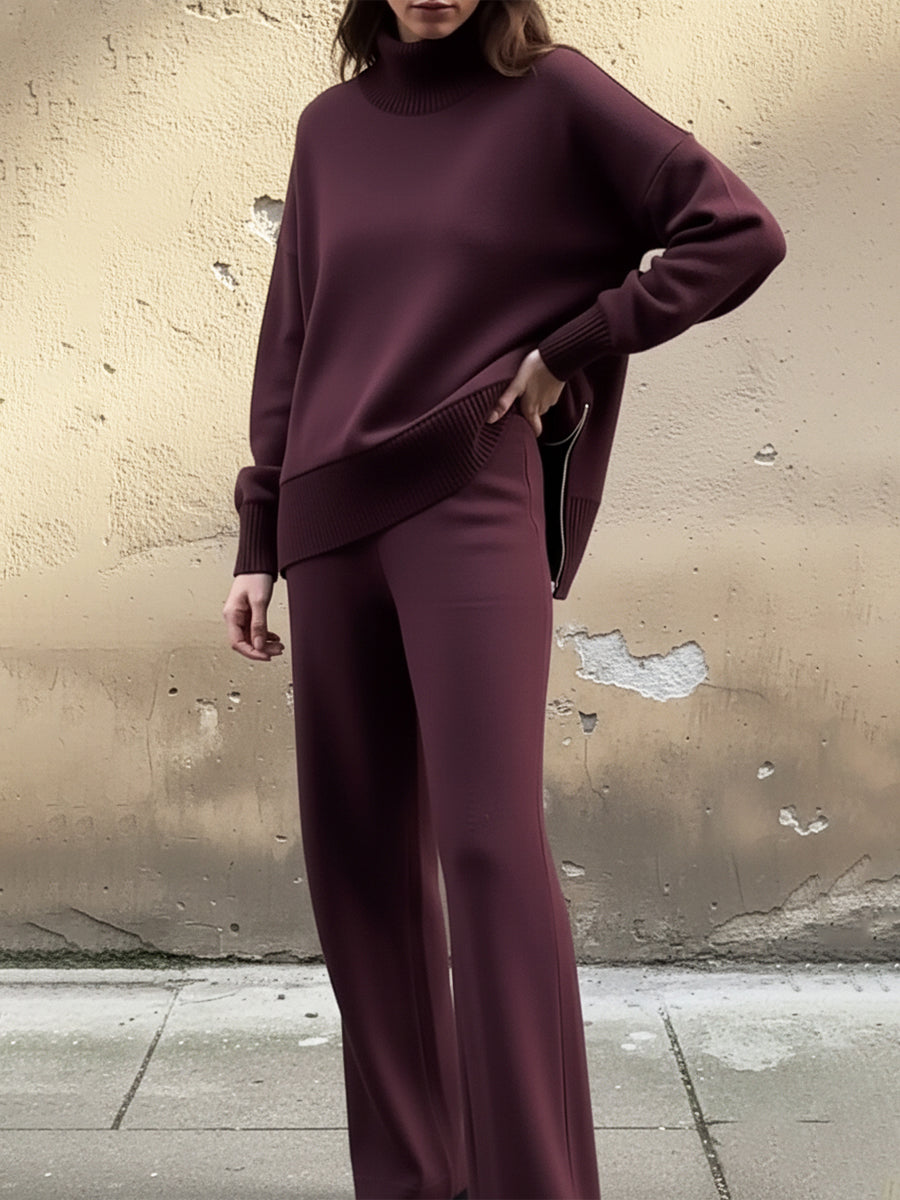 Holla I Top Straight Pants Two-Piece Set