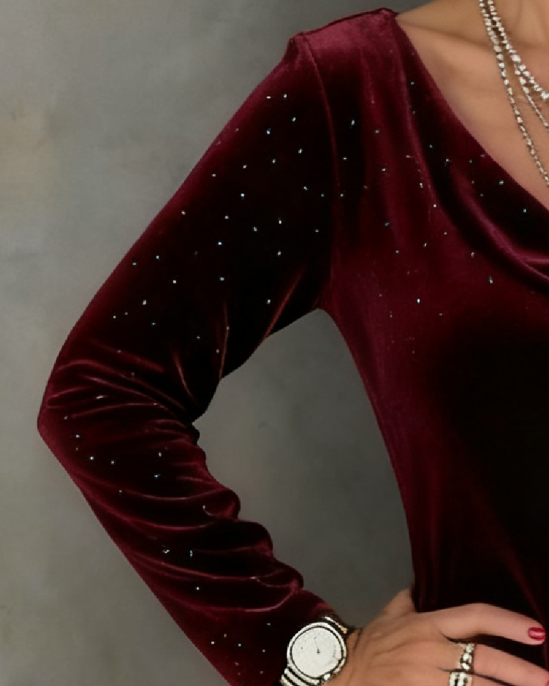 Aubrey | Shimmering Finish Straight-Cut Dress