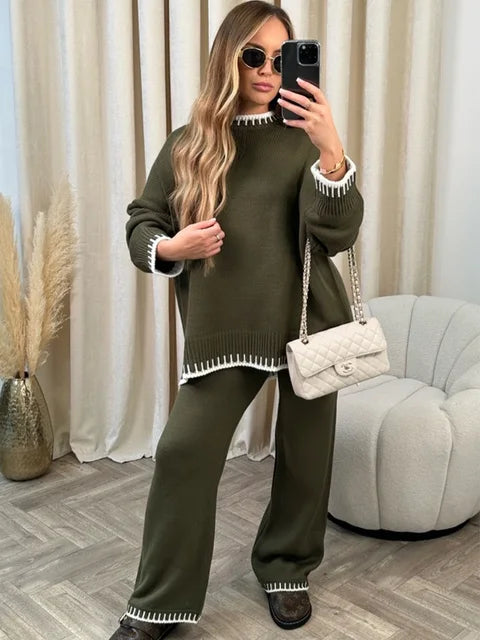 Cuddle I Cozy Contrast Knit Co‑Ord
