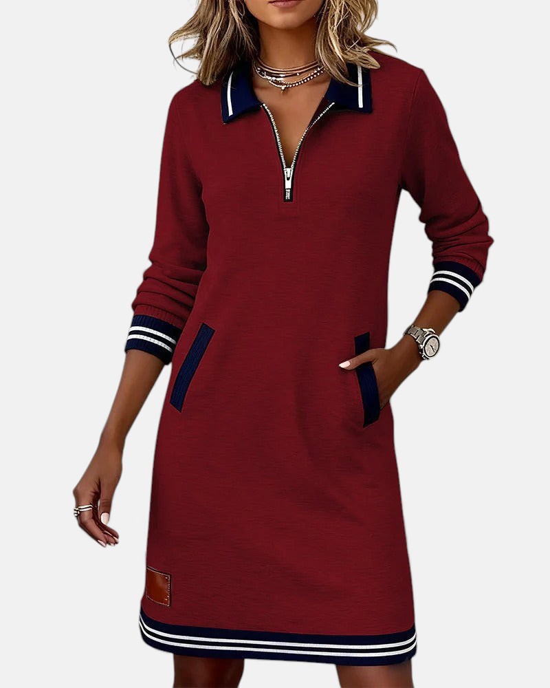 Jeanne | Chic Long-Sleeve Dress in Cotton
