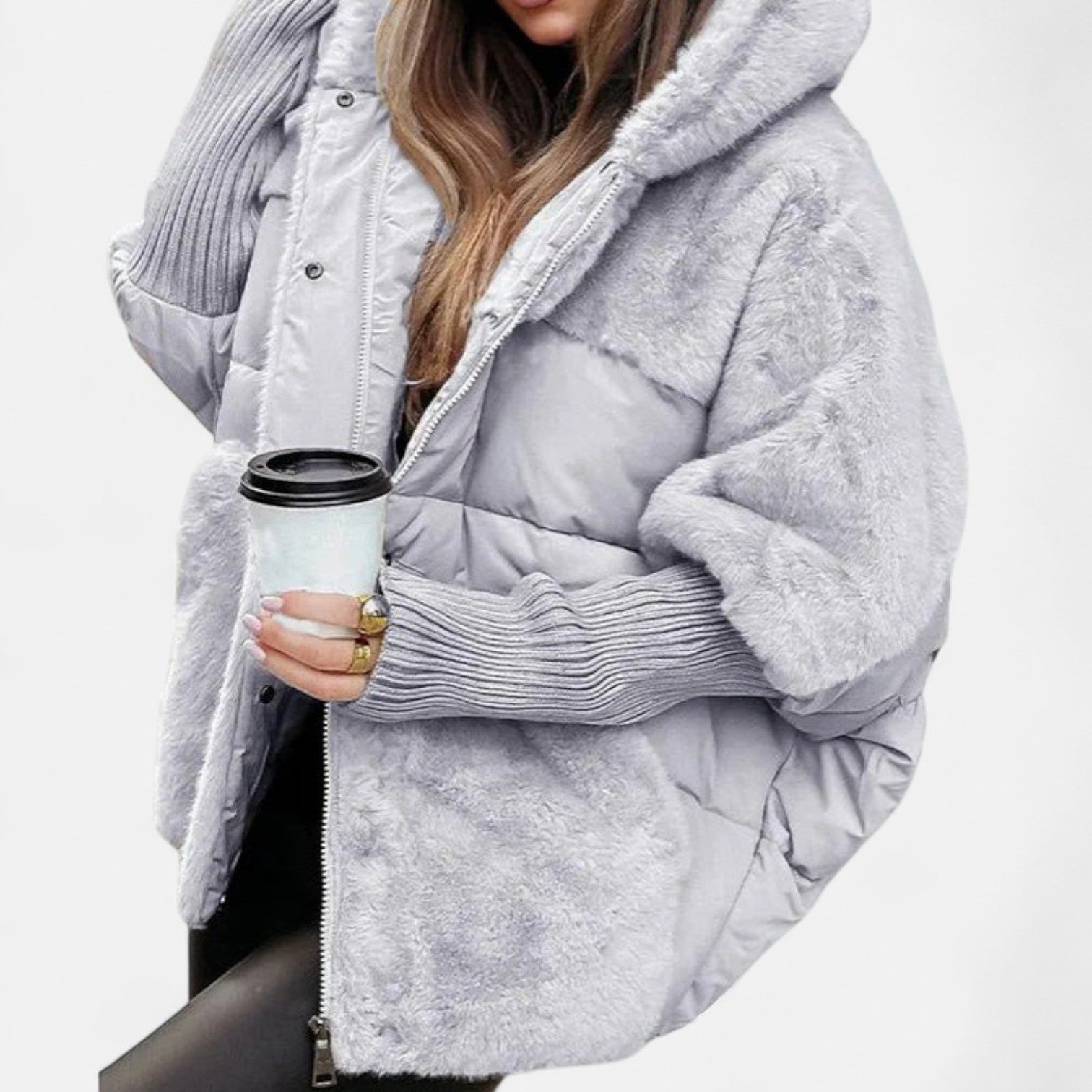 NOA - Oversized Hooded Patchwork Puffer Jacket
